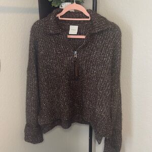 Varley Dark Brown Cowl Neck Sweater